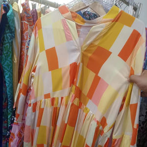 Camisa Vintage con Estampado Cuadrado para Mujer, Estilo Bohemio, Corte Regular, Manga Abullonada, Ecológica, Ligera, de Algodón y Fibra de Bambú, para Fiestas de Verano - Product Image 1