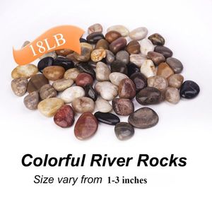 18 Lbs Large Polished 1 3 Inch River Rocks Decorative Garden Cobbles Pebbles for Outdoor Landscaping Walkways Vases Plants Pots - Product Image 2