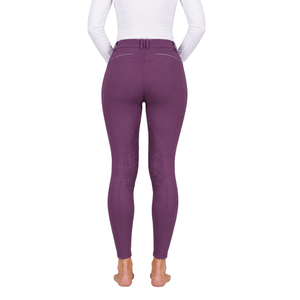 Leggings d'équitation pour femmes, couleur rouge vin, taille haute, extensibles, avec grip intégral en silicone, pour l'entraînement et le sport - Product Image 2