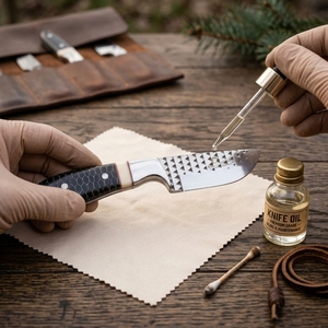 Couteau à dépecer artisanal en acier carbone |   Couteau de chasse à lame fixe, manche en os nid d'abeille noir, couteau de camping, couteau EDC pour l'extérieur - Product Image 3