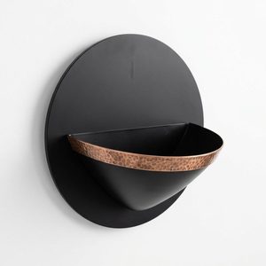 Handmade 30 cm Aluminium Half Bowl Matte Black Copper Band Wall Hung Bhitti Wall Mounted Decor for Home Decorative Storage Boxes - Product Image 6