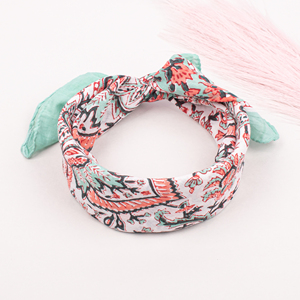 Pañuelo Cuadrado de Algodón con Estampado Floral, Transpirable, Casual, para la Cabeza o el Cuello, Accesorio de Moda Bohemio - Product Image 1