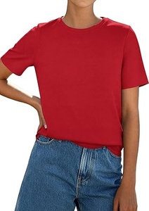 Camiseta de algodón lisa de alta calidad para mujer - Product Image 4