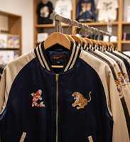 Veste Sukajan brodée sur mesure Dragon Tiger Koi Mt. Veste bomber Fuji unisexe, design patchwork, hiver, fine, à capuche, hip hop