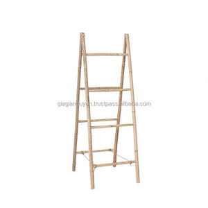 Estante/Escalera Plegable de Bambú Japandi para Toallas, Acabado Natural, Soporte de Exhibición Independiente para Baño - Product Image 2