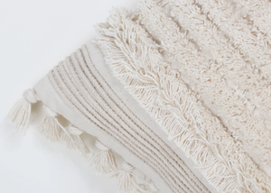 Hand Tufted Texture Boho Off-White and Ivory Cushion Cover Handmade <b>Decorative</b> <b>Pillow</b> Case for Sofa Bedroom Living Room Home - Product Image 4