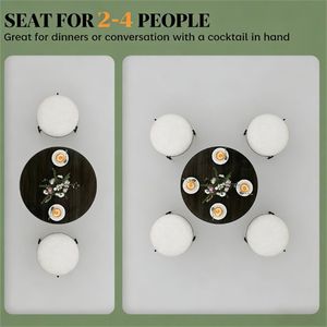Tavolo da Pranzo Rotondo Nero per Cucina - Product Image 2