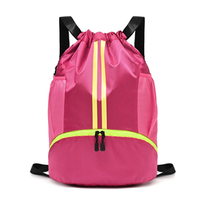 Sac à dos de basketball rose vif personnalisable avec cordon de serrage et compartiment à chaussures, léger, pour femmes et filles – Meilleures ventes - Product Image 1