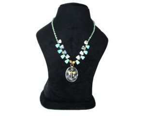 Collar con Colgante de Libélula de Cristal Chapado en Oro de 18K con Amazonita y Piedra Lunar, Estilo Bohemio, para Regalo de Compromiso y Aniversario - Product Image 2
