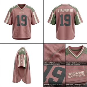 Custom Embroidered & Sublimated Team Name & Number Jerseys V-<b>Neck</b> High Quality Polyester Quick Dry Fabric OEM & ODM Service - Product Image 1