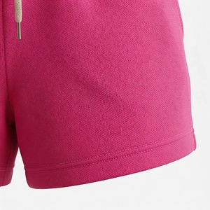 Ensemble 2 pièces en polaire pour femme : haut court à manches courtes rose uni et short au-dessus du genou – Tenue décontractée printemps-été - Product Image 6