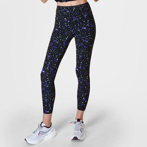Women's Solid Pattern Knee Length High-Waisted Spandex/Nylon/Knitted Breathable Scrunch Butt Gym Fitness Yoga <b>Leggings</b> - Product Image 3