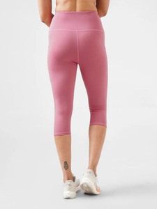Leggings Capri pour femmes, taille mi-haute, couleur unie, séchage rapide, écologiques, pour yoga, fitness, entraînement, pantalon de sport extensible, pantalon capri de gym - Product Image 2