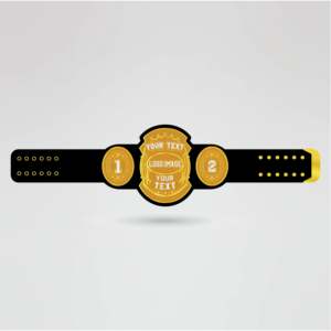 Ceinture de championnat de lutte poids lourd IWF, détails complexes sur quatre côtés, plaques métalliques dorées, entièrement personnalisable, équipement noir - Product Image 2