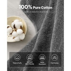 "6-Piece Luxury <b>Towel</b> <b>Set</b> 600 GSM 100% Cotton 2 <b>Bath</b> <b>Towels</b> 2 Hand <b>Towels</b> 2 Washcloths Highly Absorbent" - Product Image 2