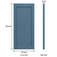 Volets extérieurs fixes en bois massif bleu-gris, sur mesure, panneaux en bois peints pour la décoration de cottages et de fermes