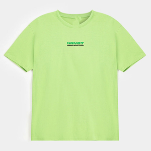 Camiseta de Manga Corta para Hombre Naimat Abbas Industries, Corte Regular, Cuello Redondo, Informal, de Algodón Jersey, Transpirable, con Diseño de Letras Impresas - Product Image 1