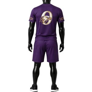 Ensemble de vêtements de sport pour hommes, violet, en polyester, maillot et short de hockey, uniforme d'équipe, vêtements d'entraînement en plein air, vêtements de performance - Product Image 2