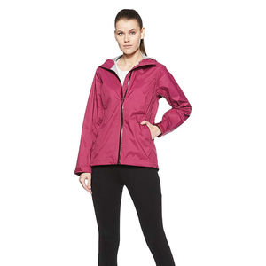 <b>Women</b> Hooded Windproof <b>Jacket</b> Full Sleeve Zipper Closure Solid Color Polyester Outerwear Autumn Casual Wear - Product Image 6