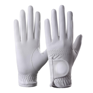 Gants d'équitation en cuir blanc respirant à doigts entiers pour jeunes enfants et cyclistes - Product Image 1
