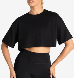 Camiseta de Verano Personalizada al por Mayor para Mujer, de Bambú y Algodón, Ligera, Corte Regular, con Hombros Definidos, Top Fresco de Algodón - Product Image 5