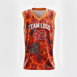 Ensemble de maillots de basket-ball personnalisés pour hommes 100% polyester, personnalisable avec le nom de l'équipe et le logo, respirant, évacuant l'humidité, séchage rapide - Product Image 1