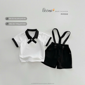 Ensembles de Vêtements de Haute Qualité pour Garçons : Polo en Toile et Short à Bretelles avec Nœud Papillon pour Bébés Garçons et Tout-Petits – Tenues de Gentilhomme - Product Image 2