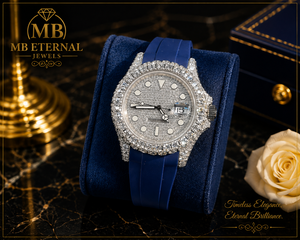 นาฬิกาควอตซ์ MB ETERNAL 41 มม. ประดับเพชร ตัวเรือนโลหะผสมสแตนเลสสตีล สายอะนาล็อก สำหรับทุกเพศ หรูหรา คริสตัลแซฟไฟร์สีน้ำเงิน ใช้ได้ทุกวัน - Product Image 2