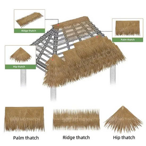 Handmade Straw Roof Palm Thatch for Resort Hotel Roofing Outdoor Summer Decoration Eco Friendly Beach Hut Villa 35 in H x 8 ft L - Product Image 4