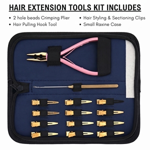 Kit de pinces professionnelles pour extensions capillaires à nano-anneaux, pince à sertir les perles à 2 trous, outil à micro-anneaux, pinces de coiffage - Product Image 2