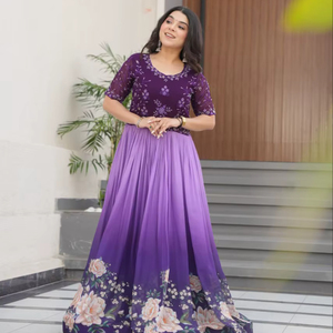 Antra Lifestyle Designer, Elegante Salwar Kameez para Fiestas de Verano e Invierno, Corte Midi Regular, Estampado Digital Completo, Bordado - Product Image 1