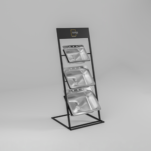 Support d'évier métallique commercial durable pour l'exposition de carreaux de céramique, de porcelaine et de marbre en salle d'exposition - Product Image 1