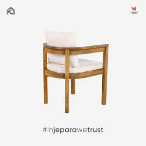 Fauteuil d'extérieur en bois massif avec coussin, chaise de jardin tropicale pour hôtel, resort, villa, mobilier - Product Image 4