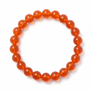 Bracelet extensible en cornaline naturelle de 8 mm, perles de pierres précieuses rondes, vente en gros - Product Image 1