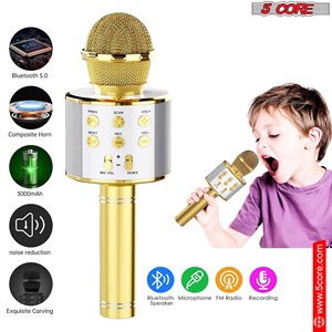 5 Core <b>Microphone</b> Wireless Karaoke Mic With Speaker 3 in 1 Portable <b>Bluetooth</b> Microfono Inalambrico - Product Image 6