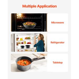 Set di Pentole Antiaderenti in Granito da 17 Pezzi con Manico Staccabile, Salvaspazio, per Piani Cottura a Induzione, per Cucina e Camper - Product Image 5