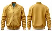 Veste varsity noire en PU pour homme, col rabattu, coupe classique, vêtements décontractés d'automne, fermeture à boutons, couleur unie