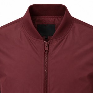 Blouson bomber à manches longues avec fermeture éclair, col montant, couleur unie, léger, en polyester, doublure en soie tissée, pour l'automne - Product Image 6