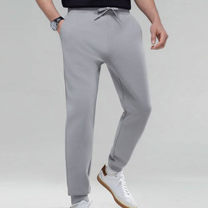 Pantalon de jogging droit léger pour homme avec logo personnalisé, taille mi-haute, tricoté, style décontracté hip-hop, pour le sport et la course à pied - Product Image 1