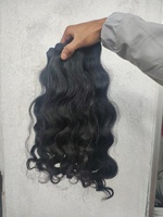 Ekstensi Rambut Keriting India Berkualitas Tinggi 10 Inch, Double Machine Weft, Rambut Asli Tanpa Proses Kimia, Bebas Perm