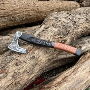LEGACY BLADES Hacha de Acero al Carbono de Grado Industrial de Alta Resistencia, Hacha Tomahawk Hecha a Mano con Mango de Madera, Grabado OEM, Herramienta para Exteriores - Product Image 2