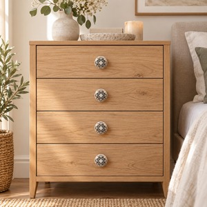 Poignée de meuble en céramique florale vintage SHUBHAM avec base en métal doré, poignée décorative pour tiroir de commode ou armoire - Product Image 2