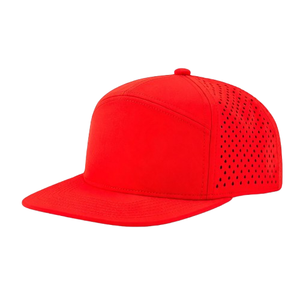 Indonesia 7 Panel <b>Flat</b> Bill Snapback Custom <b>Hat</b> Breathable Perforated Streetwear Cap OEM ODM Golf Style Custom Logos - Product Image 2