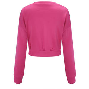 Haut court à capuche pour femme, style streetwear, automne, décontracté, couleur unie, manches longues, avec badge, couleurs personnalisables, vêtements de sport - Product Image 6