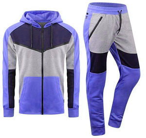 Ensemble de survêtement décontracté deux pièces pour homme, avec logo personnalisé OEM, pantalon de jogging uni, sweat à capuche zippé, léger, hiver, 100% coton, unisexe - Product Image 5