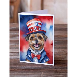 Border Terrier patriótico americano caprichoso A7 tarjetas de nota en blanco paquete 8 con sobres tarjetas de felicitación de tamaño 5x7 - Product Image 2
