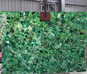 Lámina de Ágata Verde Cristalina Retroiluminada, Piedra Natural para Encimeras de Cocina, Azulejos Decorativos para Pisos, Decoración de Lujo - Product Image 3