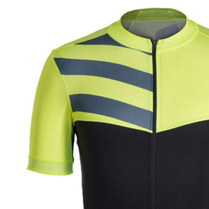 Maillot de Ciclismo para Hombre, Manga Corta, Poliéster, Secado Rápido y Transpirable, Diseño de Rayas Amarillas y Negras, Cierre Frontal Completo, Ropa para Ciclismo - Product Image 5