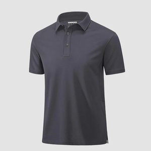 Polo à manches courtes pour homme, couleur unie, tissu Oxford en coton, style décontracté, coupe classique, col boutonné, anti-plis - Product Image 4