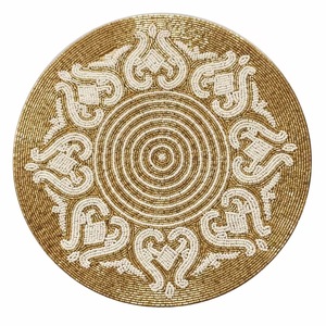 Handcrafted Beaded Round Placemat Beaded Design Placemat by Saro Lifestyle Shamrock Coquette Bow Placemat <b>table</b> mat or placemat - Product Image 5